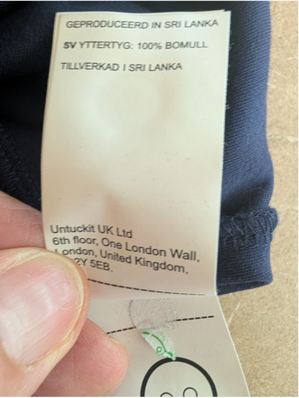 Untuckit Long Sleeve Damaschino Reg. Fit Shirt Placket Navy Size Medium - Picture 9 of 10